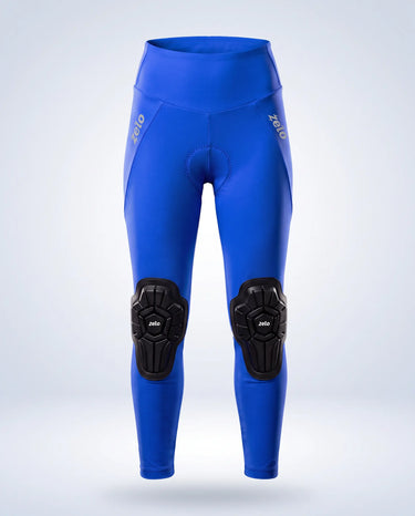 ZELO kids balance bike compression pants front view in Aoi Sky Blue