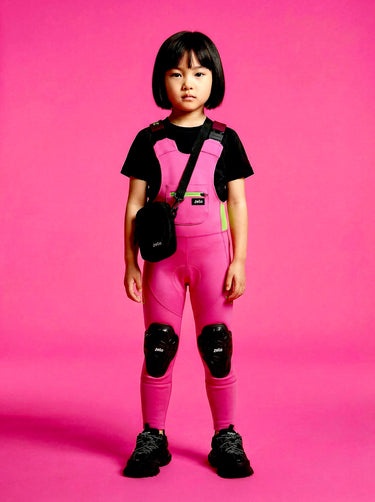 NEW!競技 PRO 兒童滑步車褲｜兒童滑步車吊帶褲緊身透氣 ZELO 坐墊-櫻花粉(預定商品預計4月底前發貨) ZELO