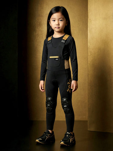 NEW!競技 PRO 兒童滑步車褲｜兒童滑步車吊帶褲緊身透氣 ZELO 坐墊-黑刺金(預定商品預計4月底前發貨) ZELO