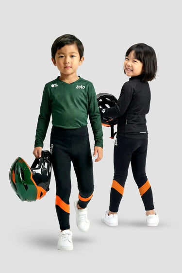 🇮🇹競技 PRO 款兒童滑步車褲｜壓縮功能升級・更貼合腹部包覆・透氣縫切跑感更穩4月中上市(無護具版)-黑刺 ZELO