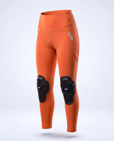 ZELO Kids Balance Bike Compression Pants｜Knee Protection・4-Way Stretch S-5XL - HINODE ORANGE